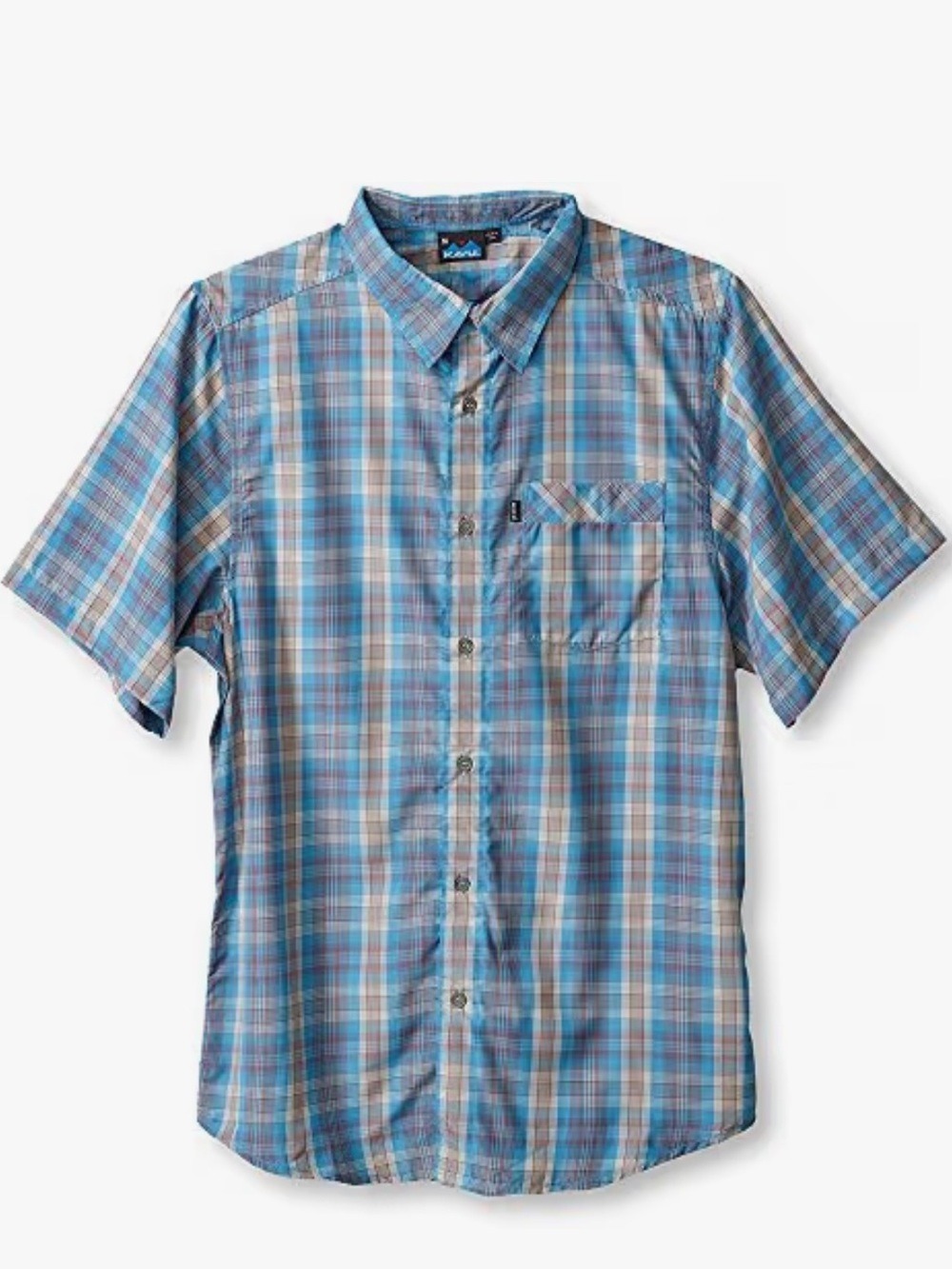 KAVU Trustus Short Sleeve Plaid Button Up Shirt Men’s XL